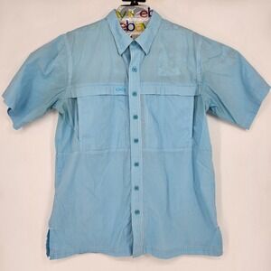 GameGuard‎ Shirt Mens Large Fishing Outdoor Vented Performance Mesh Blue White